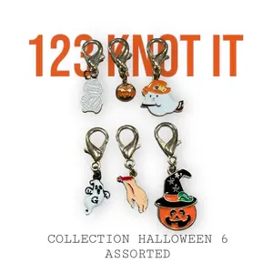 Collection Halloween 6 assorted set of stitch markers with medium clasps