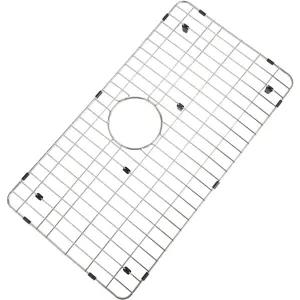 Kitchen Sink Grid and Sink Protectors, Stainless Steel Sink Grids for Bottom of Kitchen Sinks, 26" x 14" with Rear Drain for Single Bowl Sinks