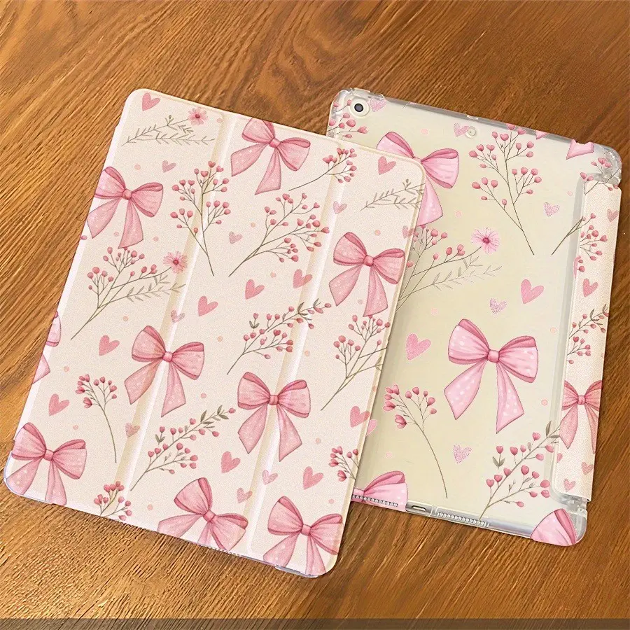Elegant Bow & Berry Floral iPad Case, Tablet Cover, Tablet Casing, iPad Tablet Accessories, Compatible with iPad 9/8/7 10.2", iPad 10 Gen 10.9", iPad Air M2/m1, Lightweight Flip Cover