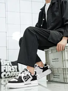 Breathable Sneakers for Men, Korean Style Casual Thick Sole Sports Shoes, Spring New Arrival, All Seasons Wear