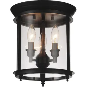 CWI Lighting Desire 3 Light 10 inch Oil Rubbed Bronze Cage Flush Mount Ceiling Light 9809C10-3-109