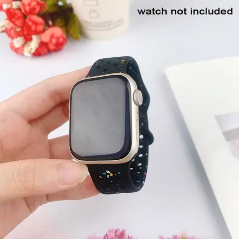 Fashionable Silicone Watch Band (Band Only), Soft Watch Band for Women & Girls, Wearable Accessory, Wearable Tech Accessories Compatible with Apple Watch Series, Smart Watch Straps, Smartwatch Strap