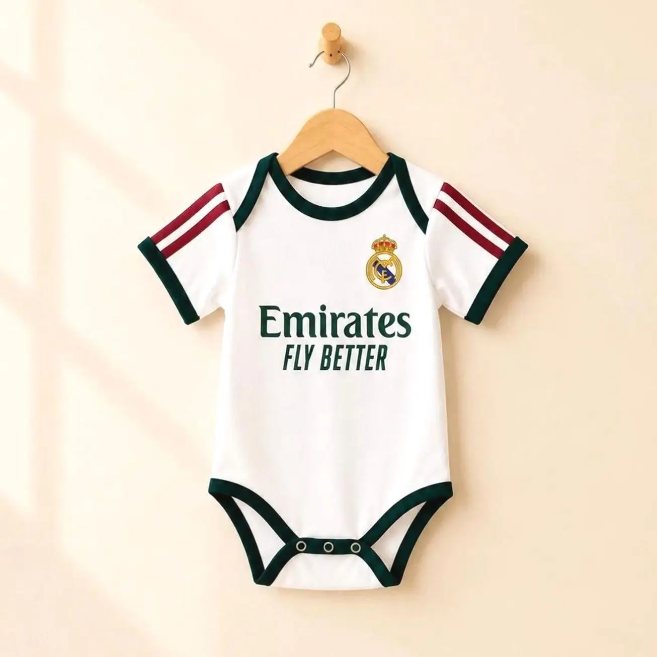 Personalized Real Madrid Baby Soccer Romper | Custom Name & Number Bodysuit KOU KHQ