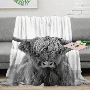 Highland Cow Pattern Blanket, 1 Count Soft Comfortable Warm Throw, Air-conditioned Room Blanket, Warm Nap Blanket for Home & Office