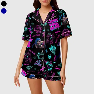 Jinx Was Here Pajamas, Jinx Fire Style Sleepwear, Jinx Arance Lover Pajamas,  Short Sleeve Top and Shorts Withought Pockets, Top Gifts for Her