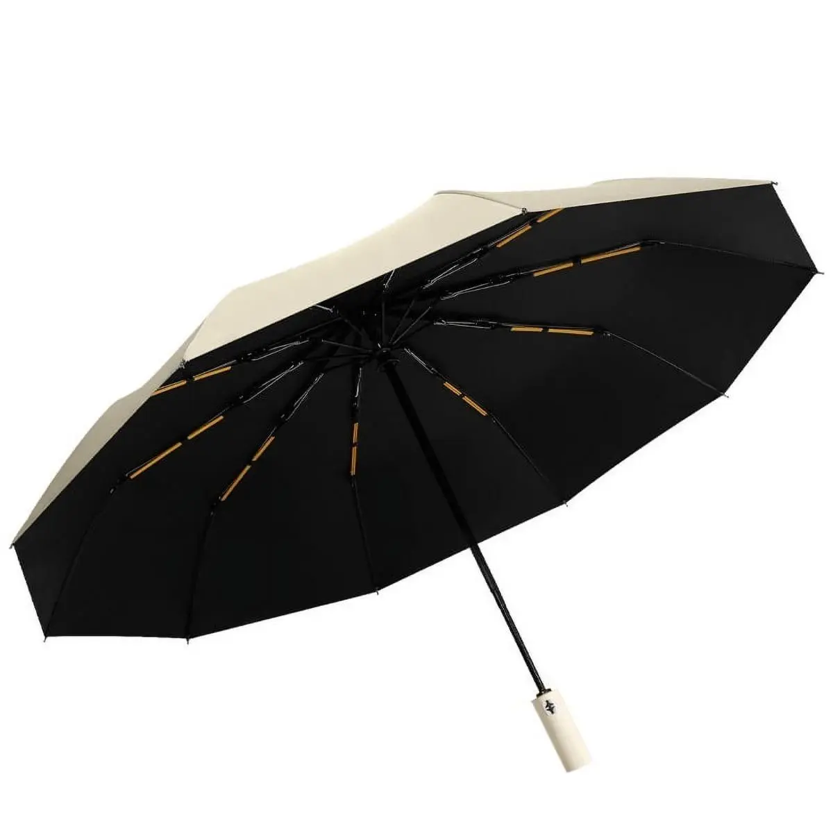 Unisex Automatic 12-Rib Windproof Portable Foldable Umbrella - 1pc 3-Fold Design with Thick Keel, Stainless Steel Components, UV-Resistant Lightweight Waterproof Sun Umbrella for Home Use