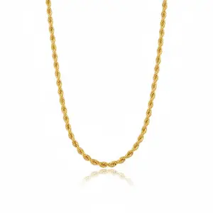 Rope Chain Necklace - 14K Yellow Gold - Hollow