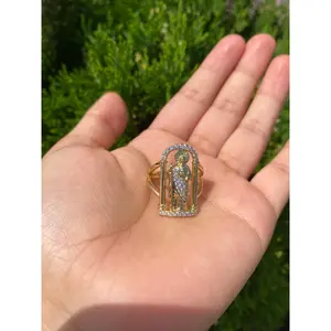 High quality San Judas con piedras no green skin durable ring