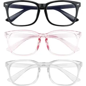 2025 Blue Light Blocking Glasses, 3 Pack Blue Light Glasses Men, Blue Light Glasses Women Eyeglasses Bluelight Eyestrain Digital Time