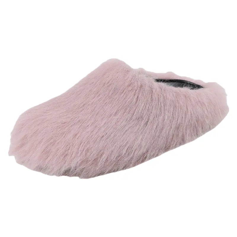 Women's Fuzzy Warm Slippers, Soft Fluffy Plush Cotton Ankle Booties, Slip-On House Shoes with Non-Slip Sole, Fluffy House Slippers