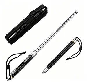 Alpha Gear 37-Inch Tactical Hiking Stick, Easy-Glide Retractable Trekking Pole, Lightweight with Heavy-Duty Support, Anti-Slip Walking Cane, Father's Day Gifts for Dad Husband Brother, Multi-Functional Survival Gear
