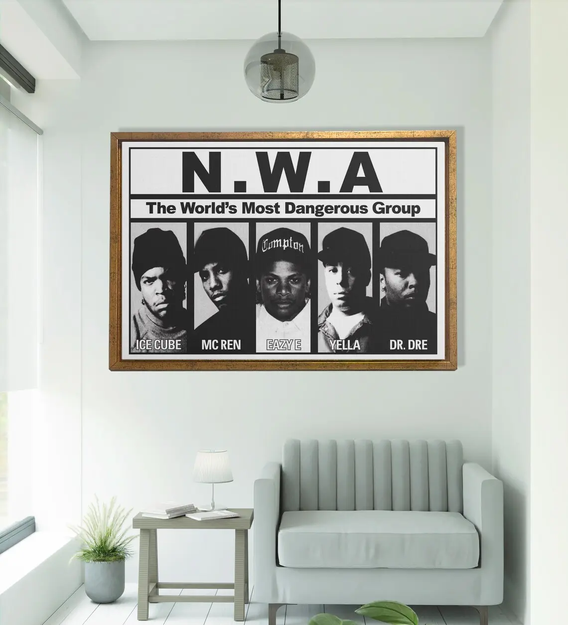 NWA Hip Hop Wall Art, Rap Music Poster, American Rapper Print, 90s Hip Hop Wall Art, Man room decor