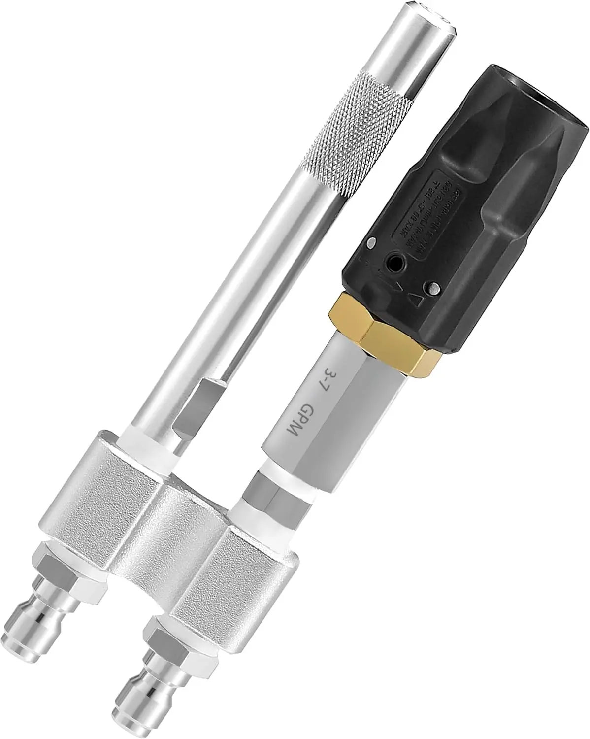 JOEJET M5 Twist Shooter Tip - Stainless Steel Cylindrical Sprayer Nozzle, 1/4"-Quick Connect Plug, 4.0mm Bore, 0–60° Angle Dial Adjustable Pattern/Mist Spray, 3-7 GPM, 1000-6000 PSI, Hot & Cold Water Use, Long Range for Roof Cleaning (DealsForYouDays), 10