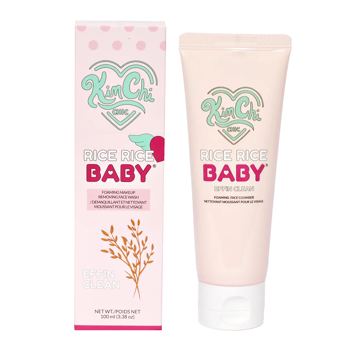 KimChi Chic Beauty Rice Rice Baby Foaming Makeup Removing Cleanser: Light Fragrance, Collagen, Facial Wash, Soothing Skincare Cleansing