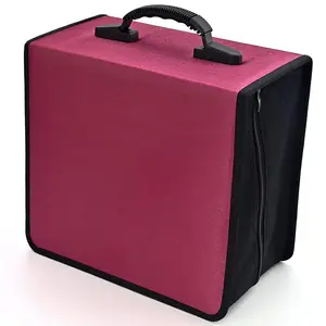 CD Case, 432 Capacity DVD Case Holder, Heavy Duty Zipper Protective Movie Media Storage Organizer Binder Wallet Durable CD CASE Protection for Car Home Office Travel(432Capacity,Red)