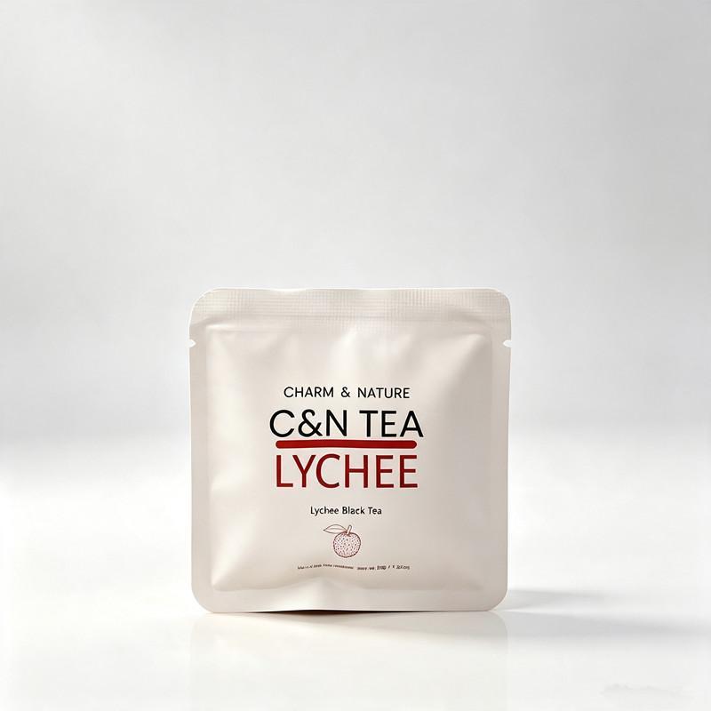 Organic Lychee Tea Bags Caffeine Free,A sample pack Cold-brewed tea Edible corn fiber tea Bags ,(Lychee & Black Tea), Sparkling Powdered Mix Beverage Enjoy Hot or Iced. (1bag)
