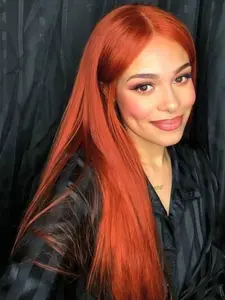 Ginger Orange Straight Wig Synthetic Heat Resistant Fiber Hair, Full Machine Beautiful Beginners Glueless Wigs For Daily Wear, Music Festival Party Street Wear, Cosplay Anime Or Costume Use, Girl's Graduation Gift & Wigs Accessories, Machine Made Wigs