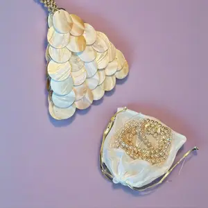 2026 Resort Style Fairy Natural Mother-of-Pearl Sequin Shell Bag Evening Handmade Beaded Pearl Handbag