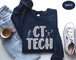 CT Tech Short sleeved T-SHIRT / Sweatshirt  ,  CT Technologist, Floral CT Tech Tshirt, Radiology Student, Rad Tech Week Tee Shirt