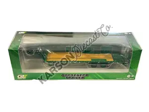 CHASE Gooseneck Trailer - Black w/ Red and White Conspicuity Stripes Diecast 1:64 Scale Model - Greenlight 30390