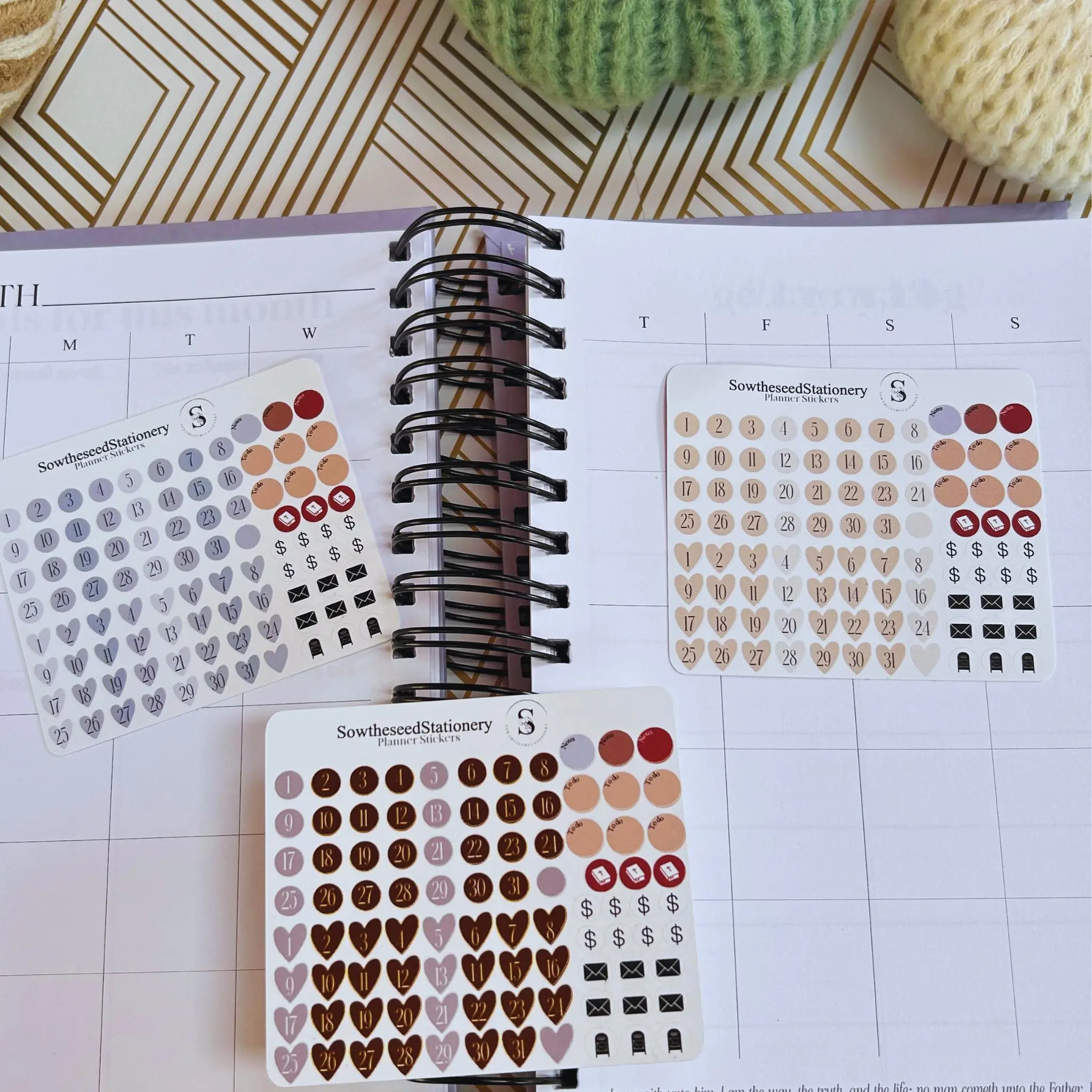 Minimalist Number Planner Stickers – 2 Months of Calendar Date Stickers for Bullet Journals & Planners