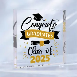 2025 Graduation Themed Acrylic Plaque, Creative Congrats Graduate Sign, Graduation Gift for Classmates, Home Decor for Living Room Bedroom