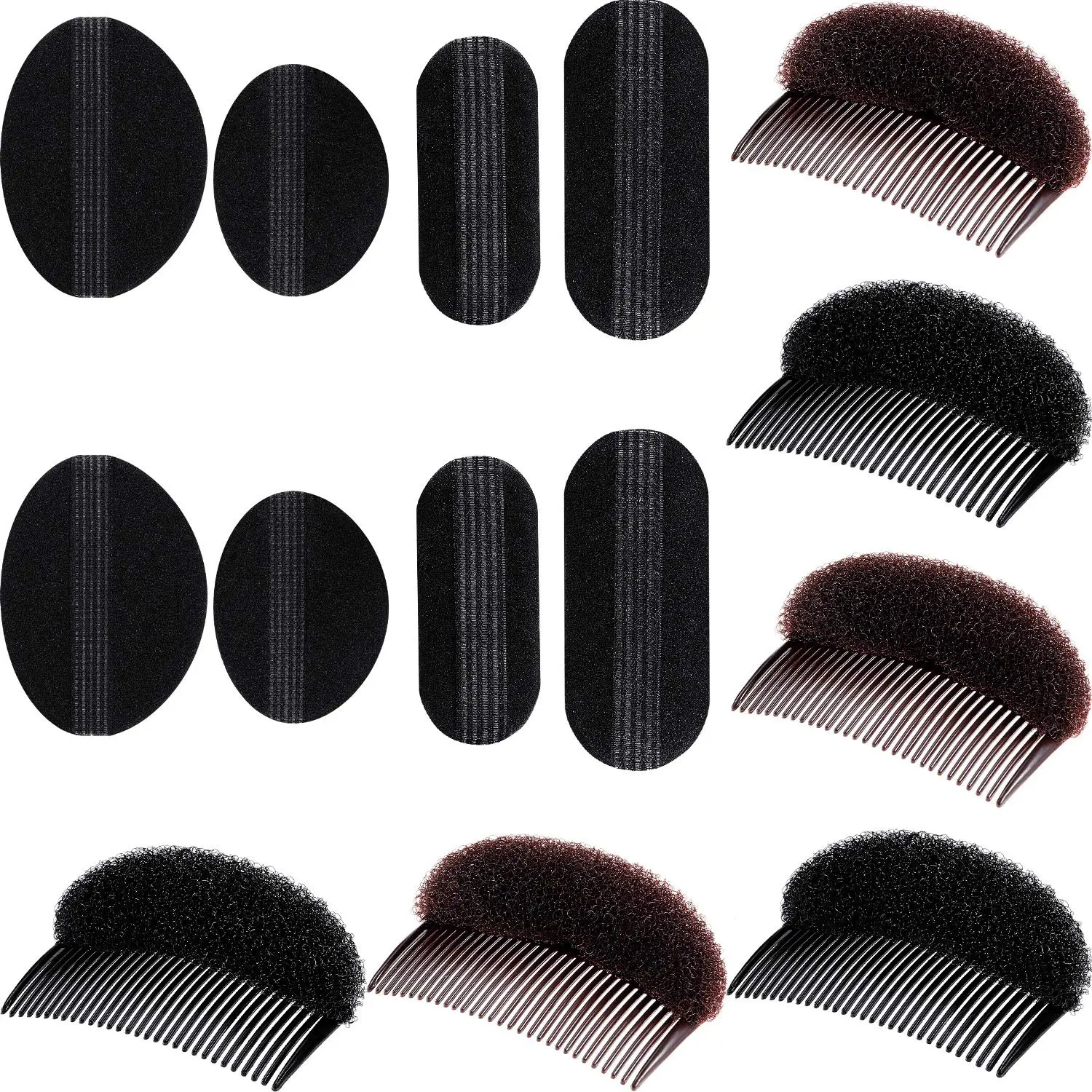 Bump It Up Volume Hair Base Set - Sponge Styling Insert, Braid Tool, Comb Clip, Bun Pad Accessories for Women Girls DIY Hairstyles (14),summerwins