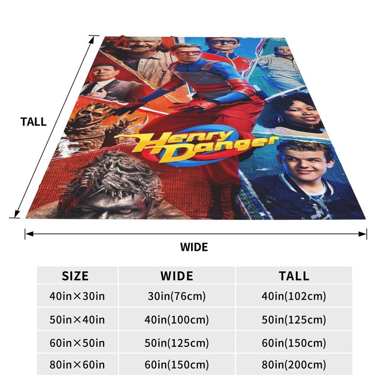 Henry Danger Bed Blanket Super Soft Fleece Throw Blanket Lightweight Warm Cozy Cartoon Blankets Gifts for Kids Adults 40"x30"
