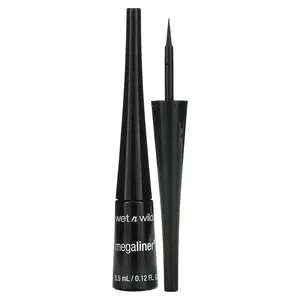 wet n wild MegaLiner, Liquid Eyeliner, C871A Black, 0.12 fl oz (3.5 ml) wet n wild MegaLiner, Liquid Eyeliner, C871A Black, 0.12 fl oz (3.5 ml)