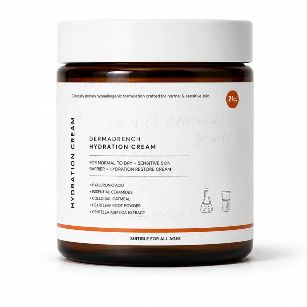 DermaDrench Extreme Hydration Body Care Cream (4-4.9 Fl Oz) - Hyaluronic Acid, Ceramides, Colloidal Oatmeal, Heartleaf - Non-Toxic, Moisturizing Daily Gentle Skincare for Eczema-Prone Sensitive Skin