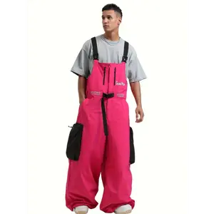 GSOU SNOW Baggy Snowboard Bibs Women Men Ski Pants Loose Fit Overalls Insulated Winter Outdoor Sports Wear