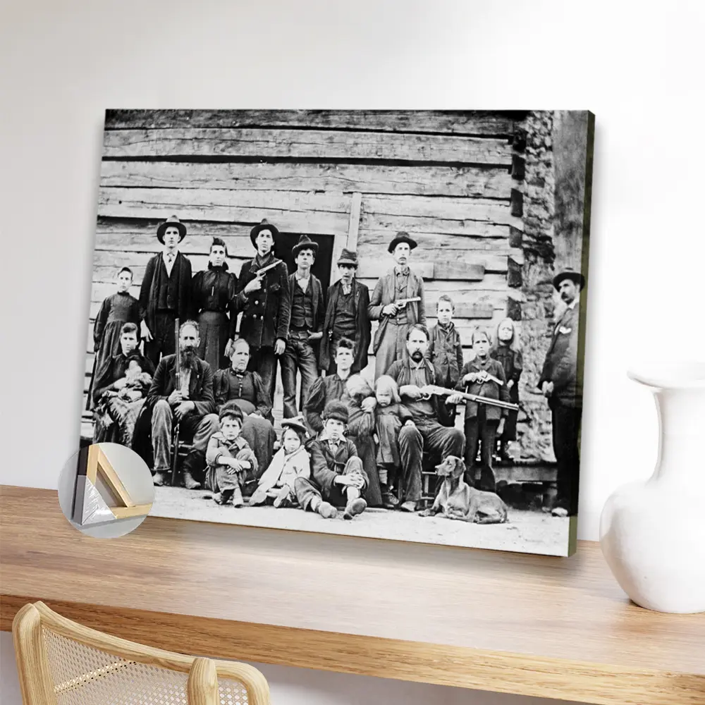 1pc Wooden Framed Hatfield Clan - Hatfield-McCoy Feud 1897 Print poster for Living Room, Bedroom, Kitchen, and Office Decor
