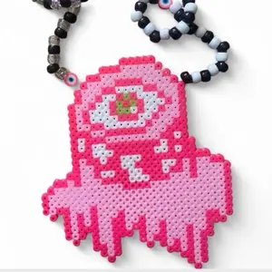 CUSTOM SUBTRONICS CYCLOPS NECKLACE: Handmade Fuse Bead Necklace with Custom Colors Perfect for EDM Lovers Ravers & Music Festival Fans