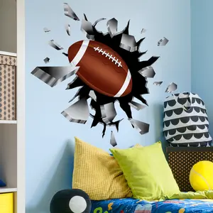 A set of two (30*90cm*2pcs) breakthrough rugby wall stickers for decorating and beautifying living rooms, bedrooms, corridors, kitchens, and bathroom feature walls. Wall sticker decorative sticker BM8053