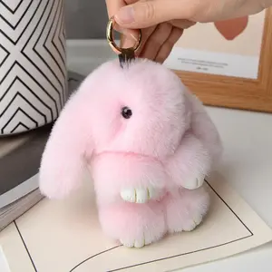 Imitation cute rabbit plush rabbit pendant charm bag charm plush jewelry pendant imitation otter rabbit keychain
