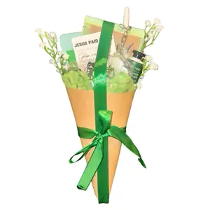 Christian Gifts for Women: 120 Piece Puzzle Bouquet |Suprise Scripture on the Topic of Beauty, Artificial Flowers, Cross Necklace, Floral Cross Keychain, Face mask, Eye mask, Hand Lotion, Bible Clip + Mini pass-along verse activity.