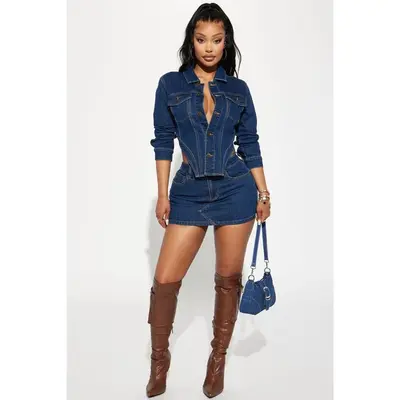 American Eagle Long Denim Skirt Set TikTok Shop