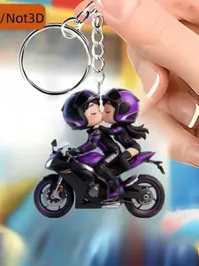 2D Plane Love Couple Motorcycle Keychain, Unique Gift for Couples, Durable Design, Perfect Accessory for Motorbike Enthusiasts