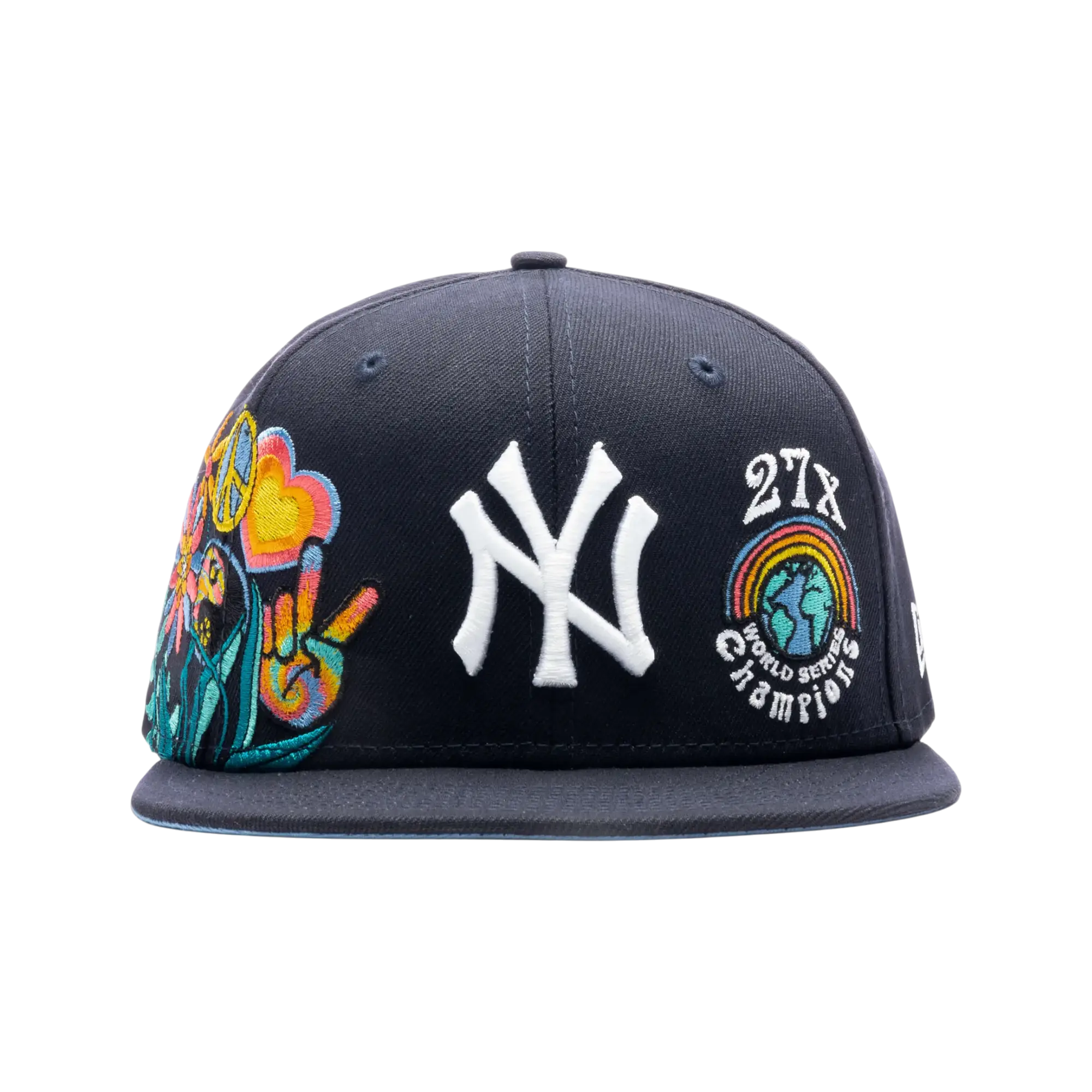 59FIFTY MLB New York Yankees Groovy Fitted Hat "Navy (Wool) / Sky Blue - Under Brim" NE1252