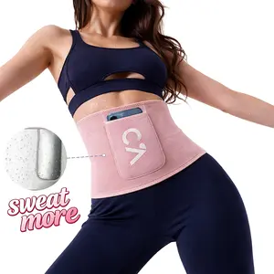 CHICK-ACTIVE Waist Trimmer Belt for Men & Women – Silver Ion Sweat Belt, Anti-Slip Sauna Trainer, With Pocket & Precision Fit