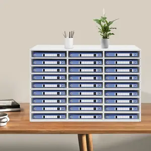 Literature Organizer, Desktop File Sorter Mail Center, Paper Storage Cabinet with 27 Slots Compartments, Classroom Mailbox for Home School Office (27 Slots White)