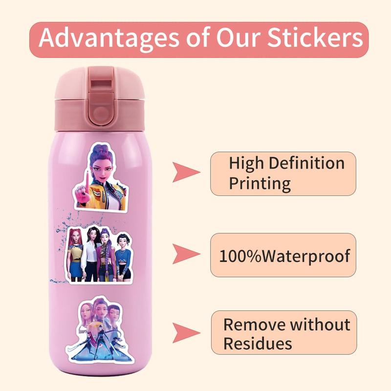 110 Pcs Cool Demon Movie Hunters Stickers for Kids Teens Girls Adult, Waterproof Vinyl Movie Decal for Water Bottle Skateboard Guitar Travel Case Bike Laptop,Car Bumper,Luggage,Phone