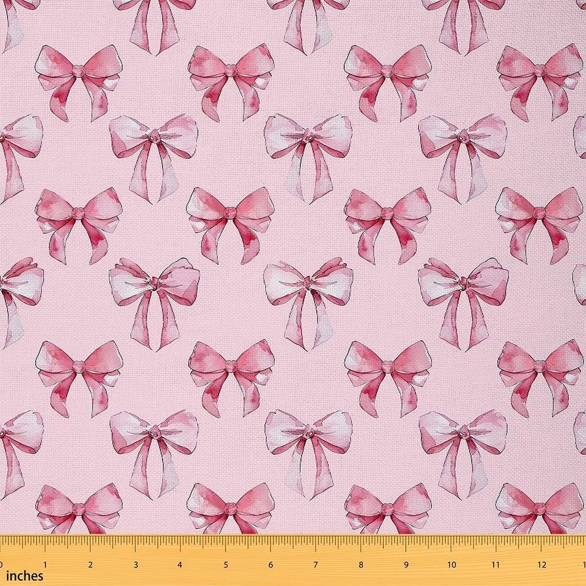 Watercolor Bows Fabric Pink Bow Ribbon Cute Princess Themed Upholstery Fabric Chairs Soft Flannel