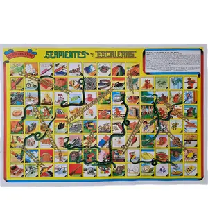 Serpientes y Escaleras Board Game with 5 Additional Games Including Dice and Tokens for All Ages Fun Family Game