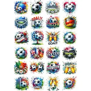 UV DTF Cup Wrap - America Sport UV DTF Cup Wraps for 16 oz America Football Uvdtf Decals Waterproof Quality Rub on Transfer Baseball Stickers Sport Themed Graphics for Glass Cups Wood Crafts (Soccer)