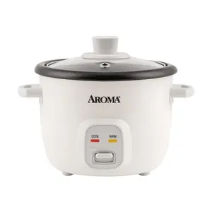 AROMA 4-Cup Cooked Rice Smart Insulated Rice Cooker Mini Rice Cooker White Approx. 1L ARC-302NG