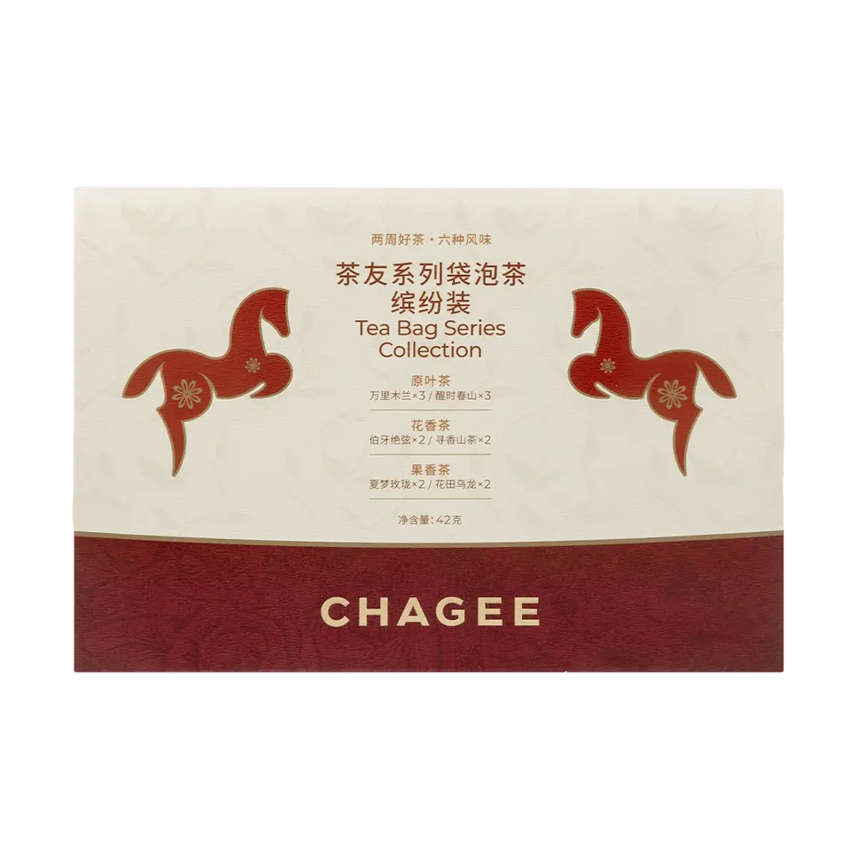 CHAGEE Tea Gift Box - Assorted Herbal & Fruit Tea Bags (14 Bags, 42g) - Premium Whole Leaf Tea Blends for Refreshment & Relaxation