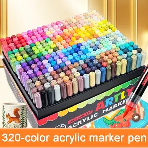 Artly 320 Colors High Saturation Acrylic Markers, Professional Use with Smooth Ink Flow for Multi-Material Creation, Ideal for Artists