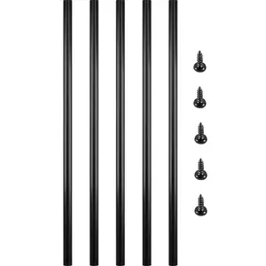 VEVOR Deck Balusters, 101 Pack Metal Deck Spindles, 26"x0.75" Staircase Baluster with Screws, Aluminum Alloy Deck Railing for Wood and Composite Deck, Circle Baluster for Outdoor Stair Deck Porch