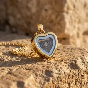 Elegant Heart-Shaped Pendant with Certified Temple Mount Soil Authentic Jerusalem Soil Jewelry Meaningful Gift for Believers All Ages